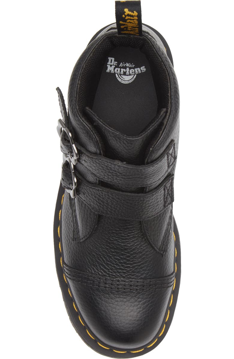 Dr. Martens Devon Flower Platform Bootie, Alternate, color, Black