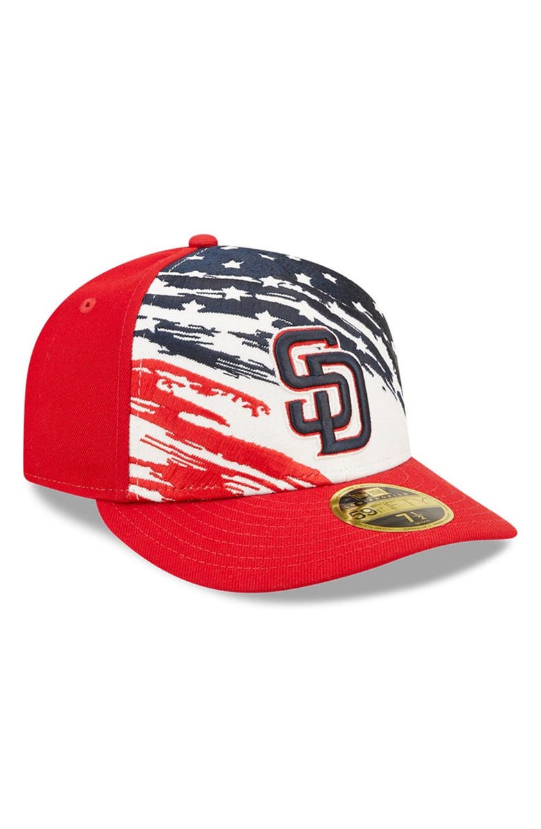 New Era Men's New Era Red San Diego Padres 2022 4th of July Low Profile 59FIFTY Fitted Hat, Alternate, color, Red