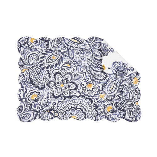 C & F Home C&f Home Serena Cotton Placemats Set Of 6, 13" X 19" In Blue