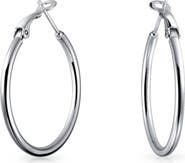BLING JEWELRY Round Tube Hoop Earrings