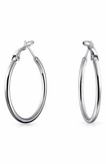BLING JEWELRY Round Tube Hoop Earrings