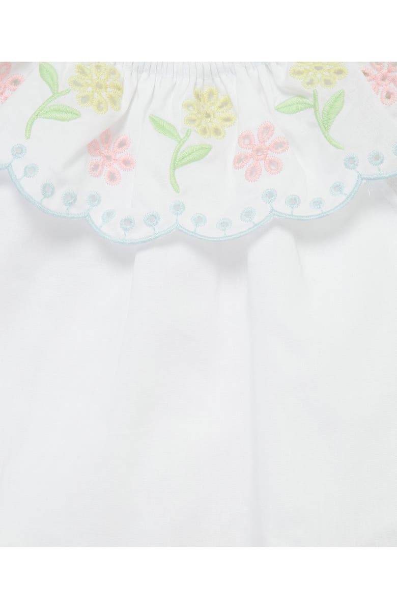 Little Me Cotton Eyelet Dress, Bloomers & Headband Set, Alternate, color, White/ Pink