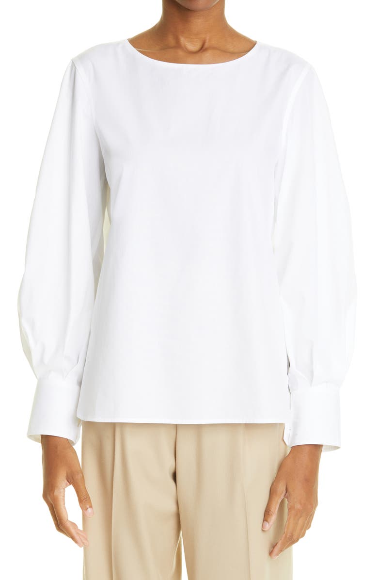 Maria McManus Cocoon Sleeve Stripe Organic Cotton Poplin Top, Main, color,