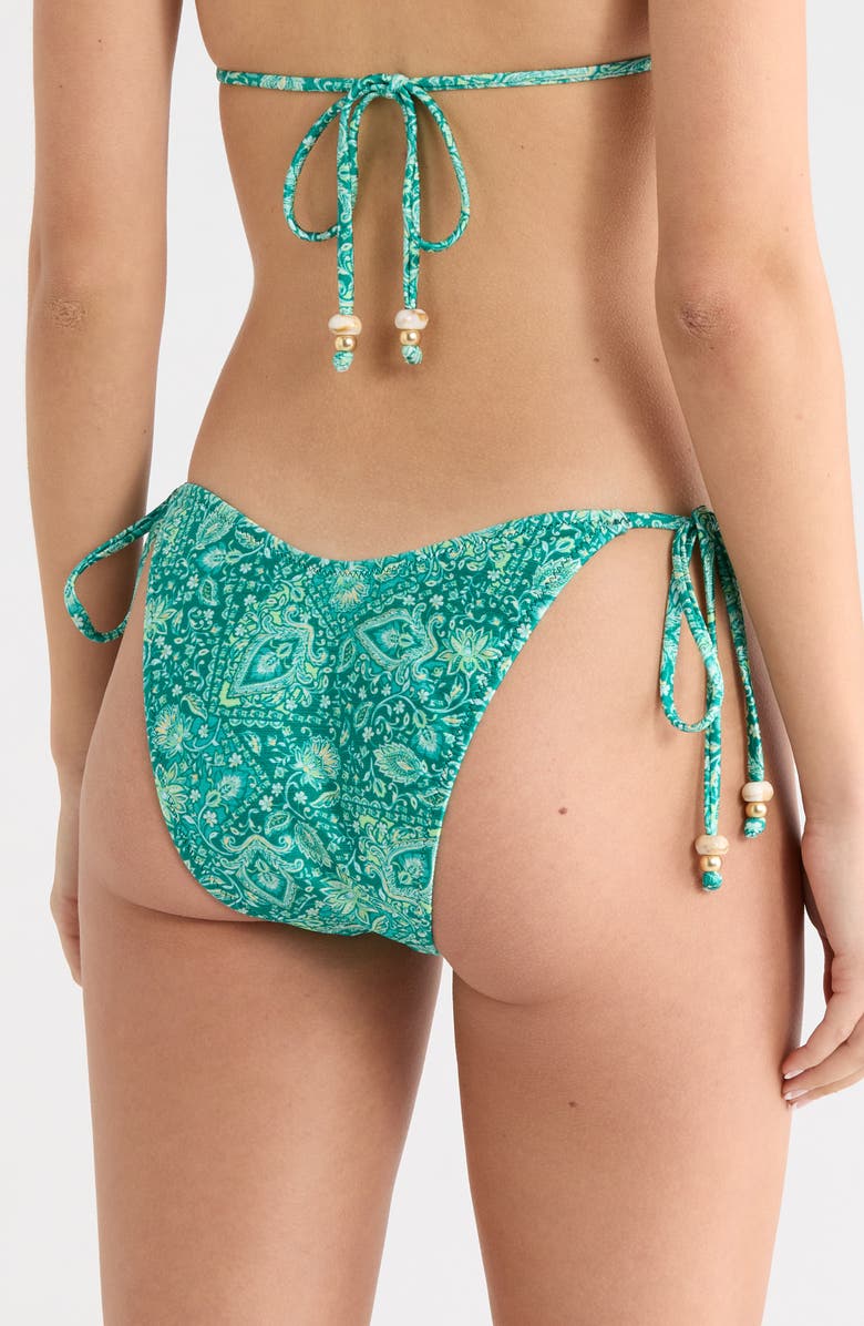 Kulani Kinis Ring Side Tie Bikini Bottoms, Alternate, color, Emerald Aura