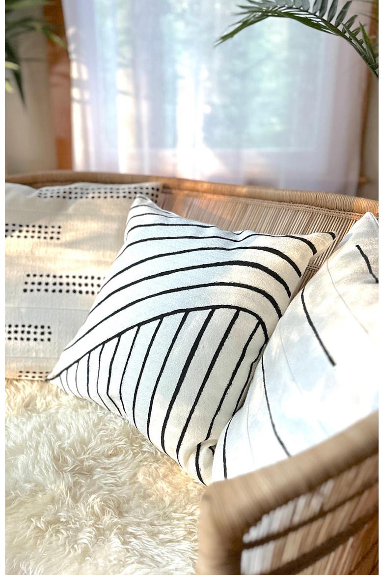 Organic Lines White Sadza Pillow Cover 46Cm, Alternate, color, White