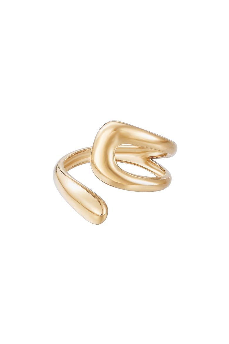 18K Gold Plated Stainless Steel Bypass Ring, Main, color, GOLD