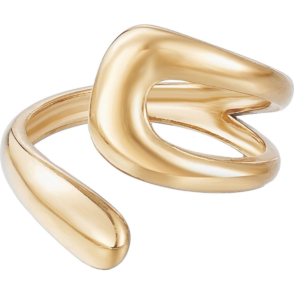 Adornia Tarnish Resistant 18k Gold Plated Open Bands Ring In Gold