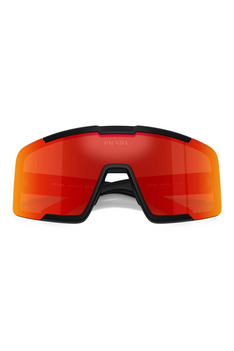 144mm Shield Sunglasses, Alternate, color, MATTE BLACK / BROWN TANGERINE