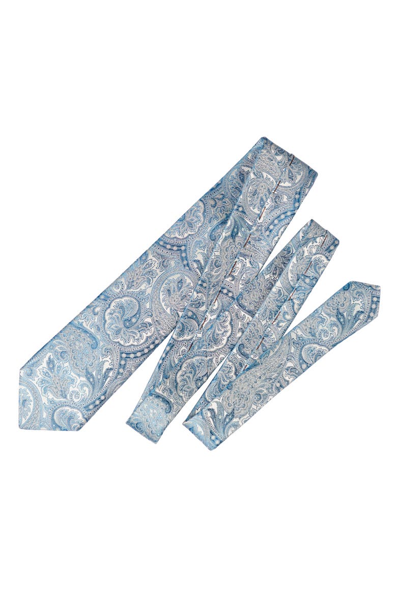 Montecarlo - Extra Long Silk Jacquard Tie for Men, Alternate, color, Blue