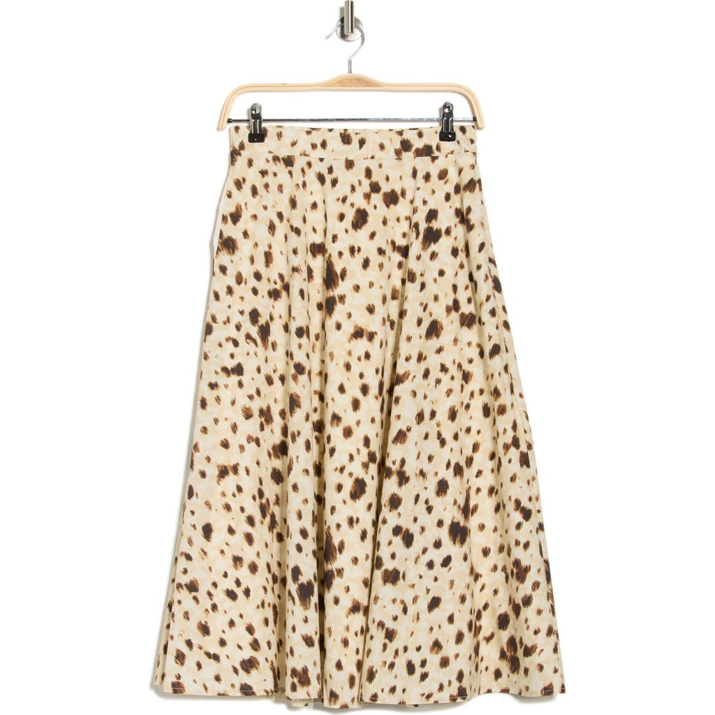 T Tahari Poplin Full Midi Skirt In Neutral