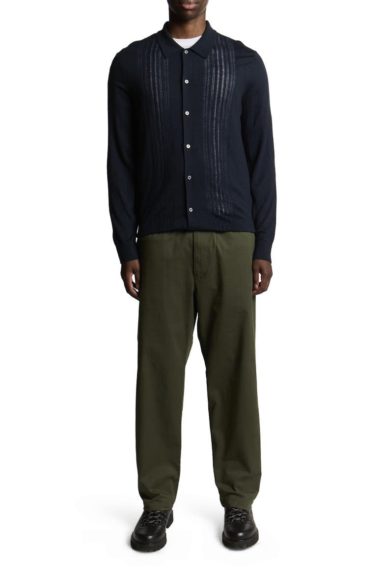 Long Sleeve Cable Knitted Shirt, Alternate, color, Carbon