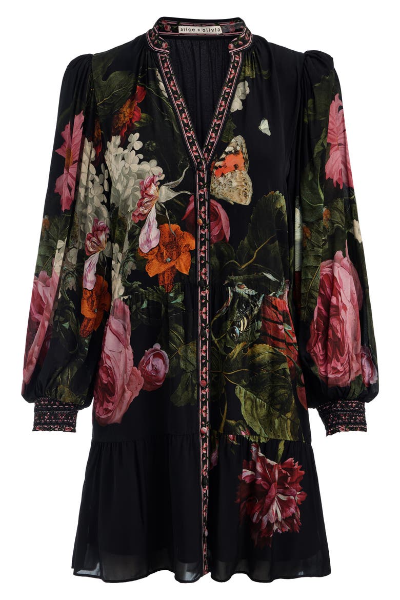 Antonette Floral Print Minidress, Alternate, color, BE STILL
