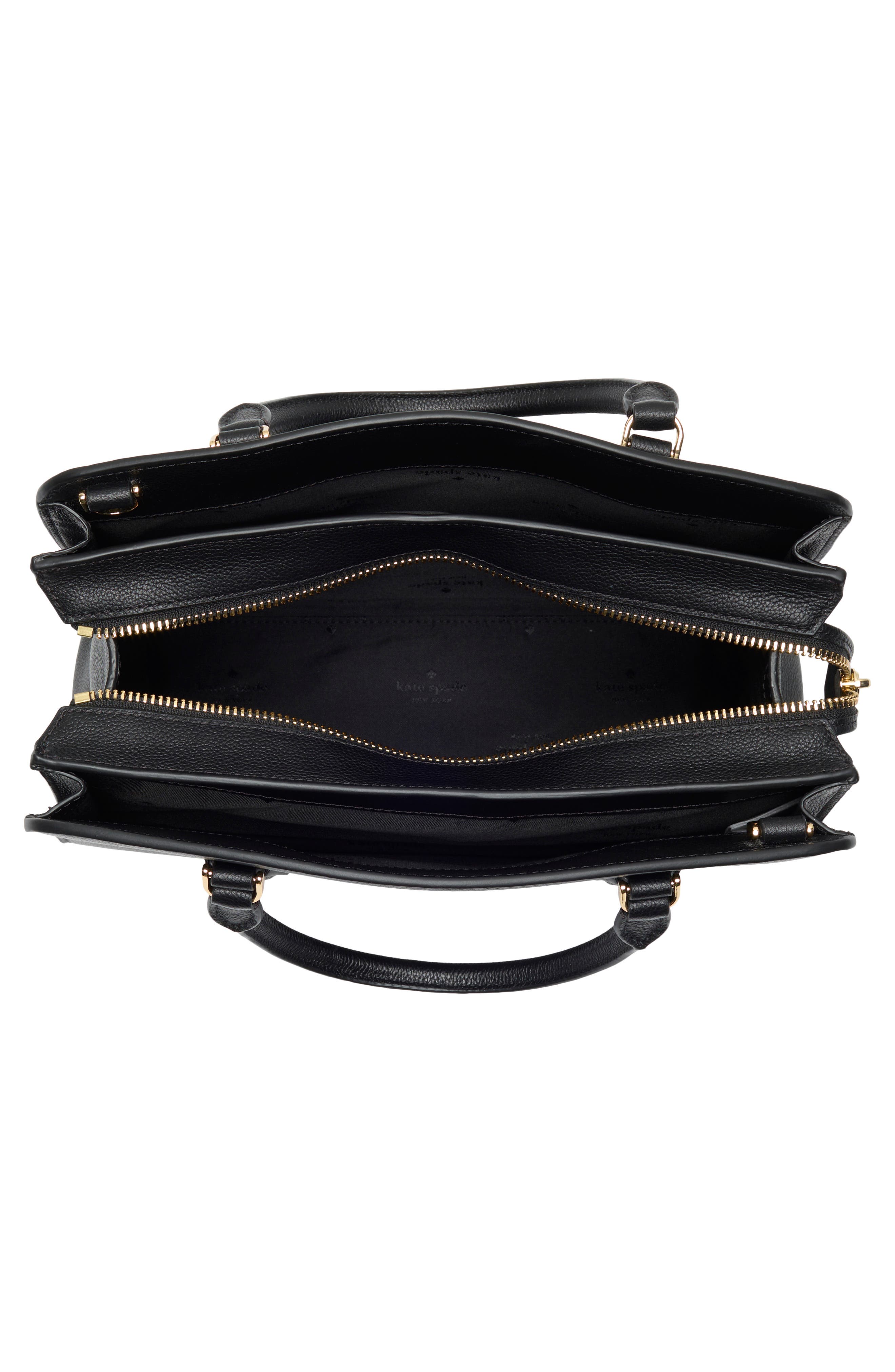 Kate Spade New York addie pebbled leather satchel bag, Alternate, color, Black