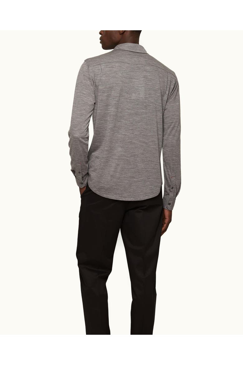 Giles Merino Tailored-Fit Shirt, Alternate, color, Grey Melange