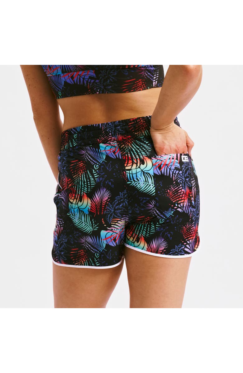 TomboyX High Waist Swim 2.5-Inch Board Shorts, Alternate, color, Palm Dreams