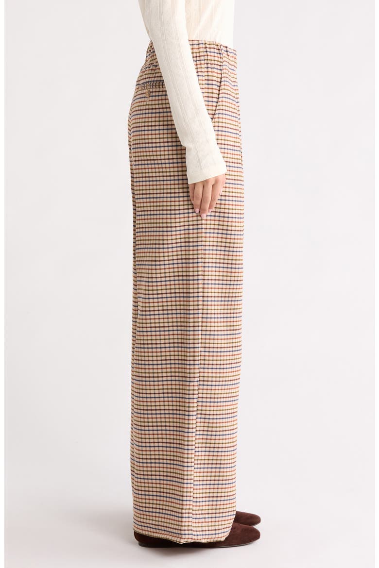 Allison Pleated Moleskin Wide Leg Trousers, Alternate, color, FALL CHECK
