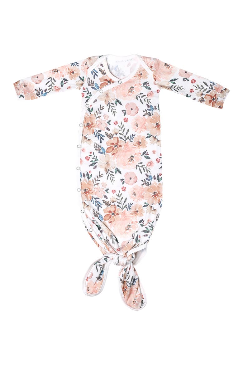 Newborn Knotted Gown, Main, color, Autumn