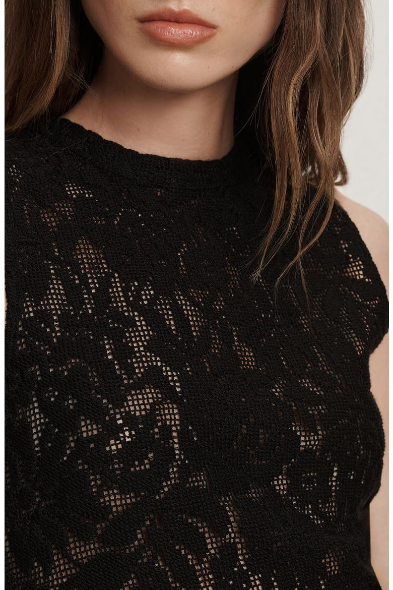 Serenka Floral Lace Tank, Alternate, color, BLACK