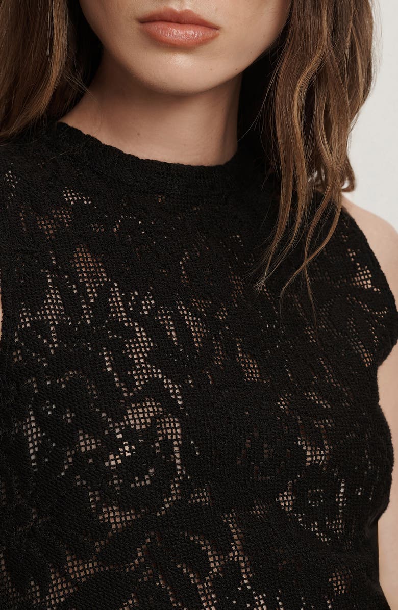 Veronica Beard Serenka Floral Lace Tank, Alternate, color, Black
