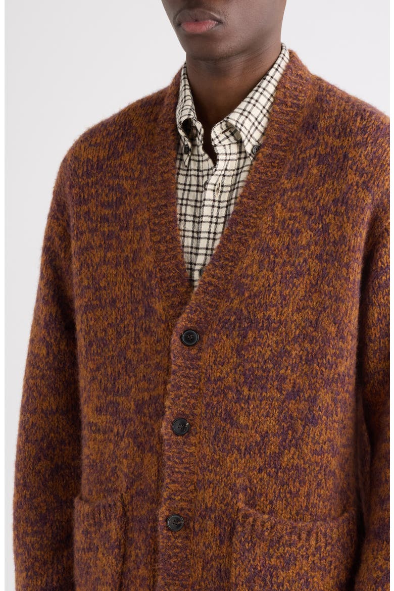 Mounia Alpaca & Merino Wool Blend Cardigan, Alternate, color, RUST