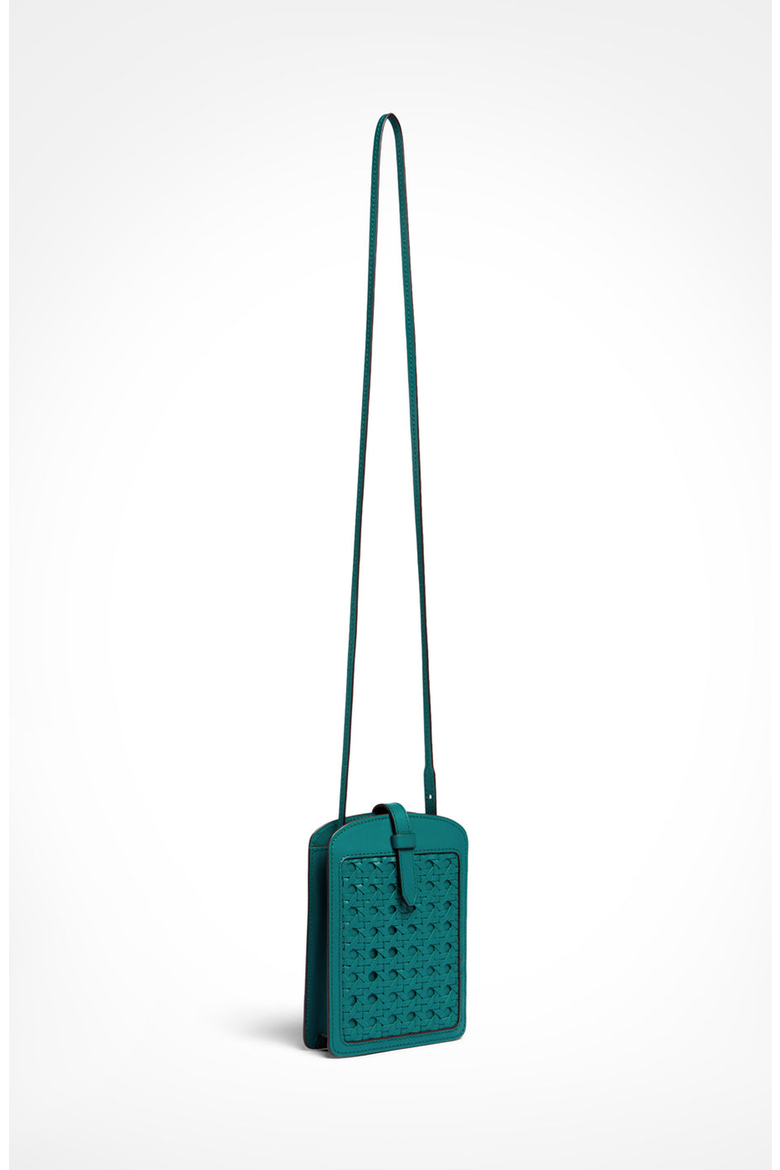 Intreccio Leather Phone Case, Alternate, color, Teal