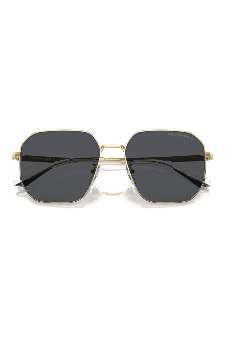 57mm Pilot Sunglasses, Alternate, color, SHINY PALE GOLD / DARK GREY