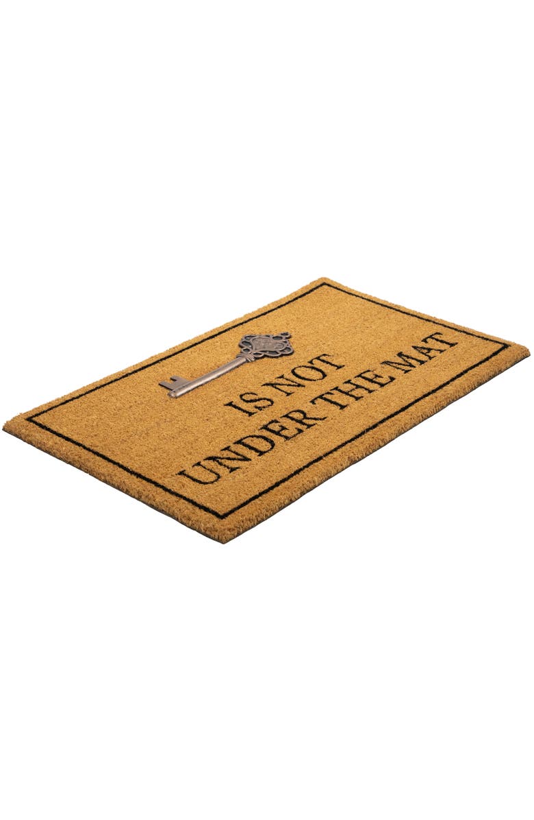 Northlight Key is Not Under the Mat Coir Outdoor Doormat 18" x 30", Alternate, color, Brown