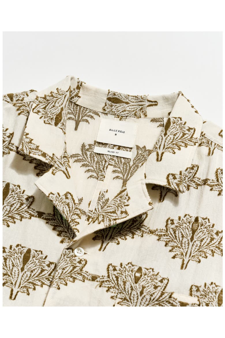 Botanical Cotton Camp Shirt, Alternate, color, TINTED WHITE/ OLIVE