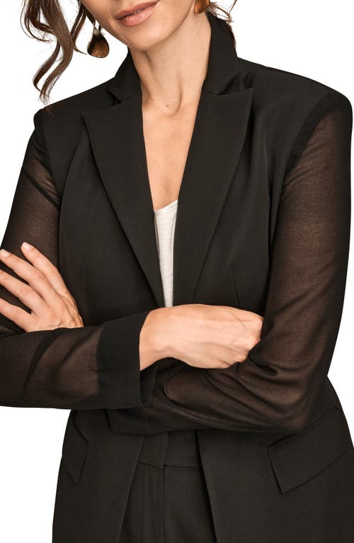 Donna Karan New York Sheer Sleeve Blazer In Black