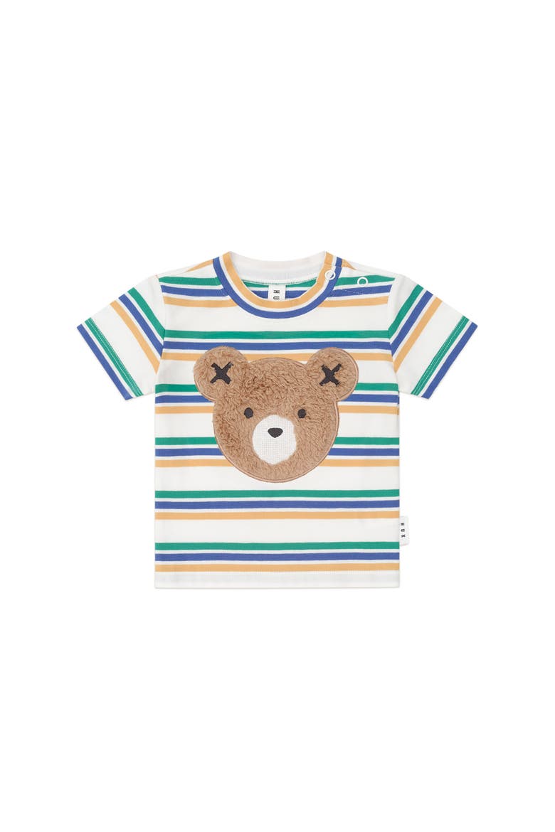 Furry Huxbear College Stripe Tee, Main, color, Multi