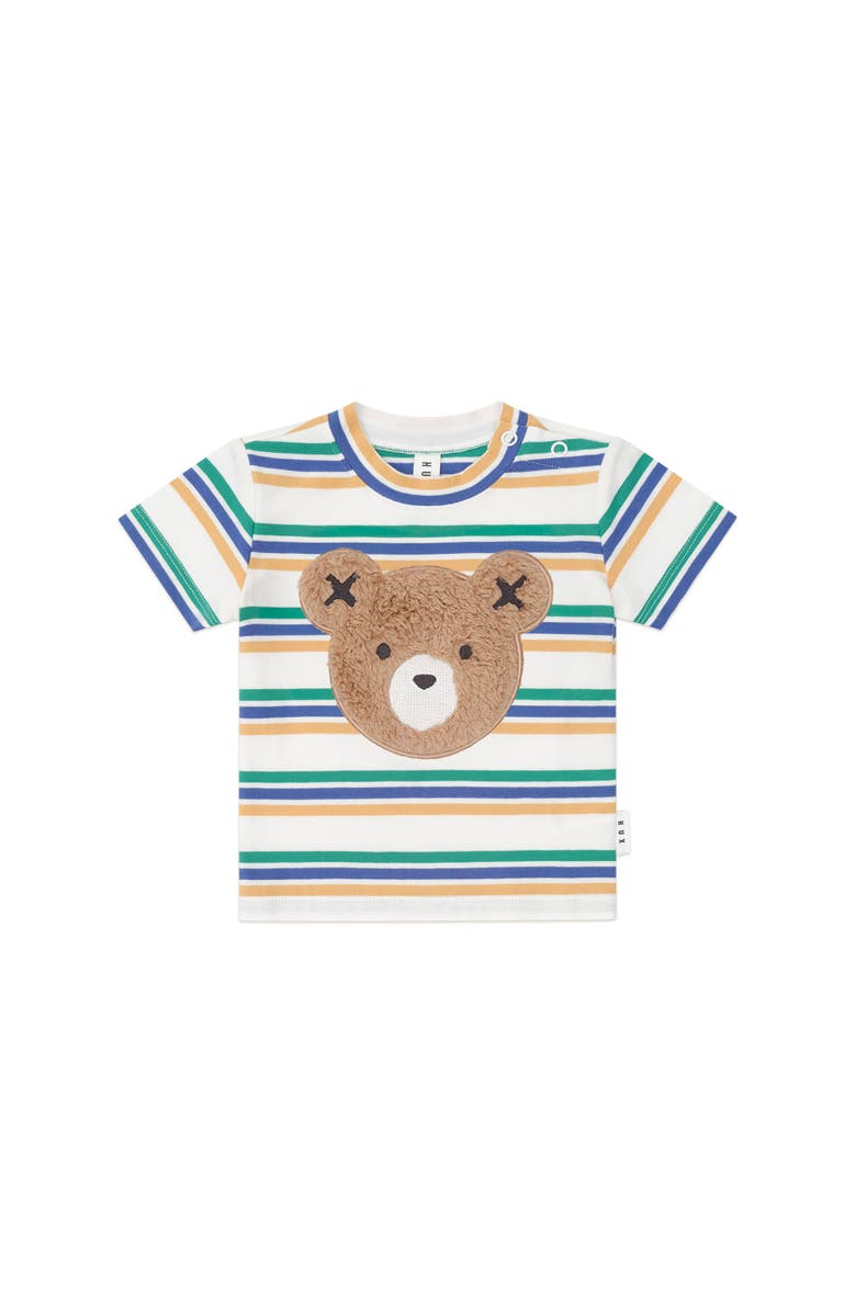 Huxbaby Furry Huxbear College Stripe Tee, Main, color, Multi