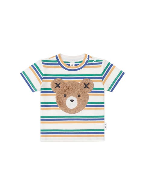 Furry Huxbear College Stripe Tee (Toddler, Little Kid, Big Kid)