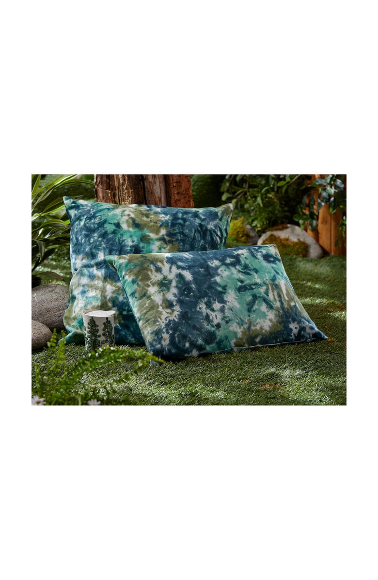 tag Blue Tie Dye Lumbar Cotton Accent Decorative Throw Pillow, Alternate, color, Blue