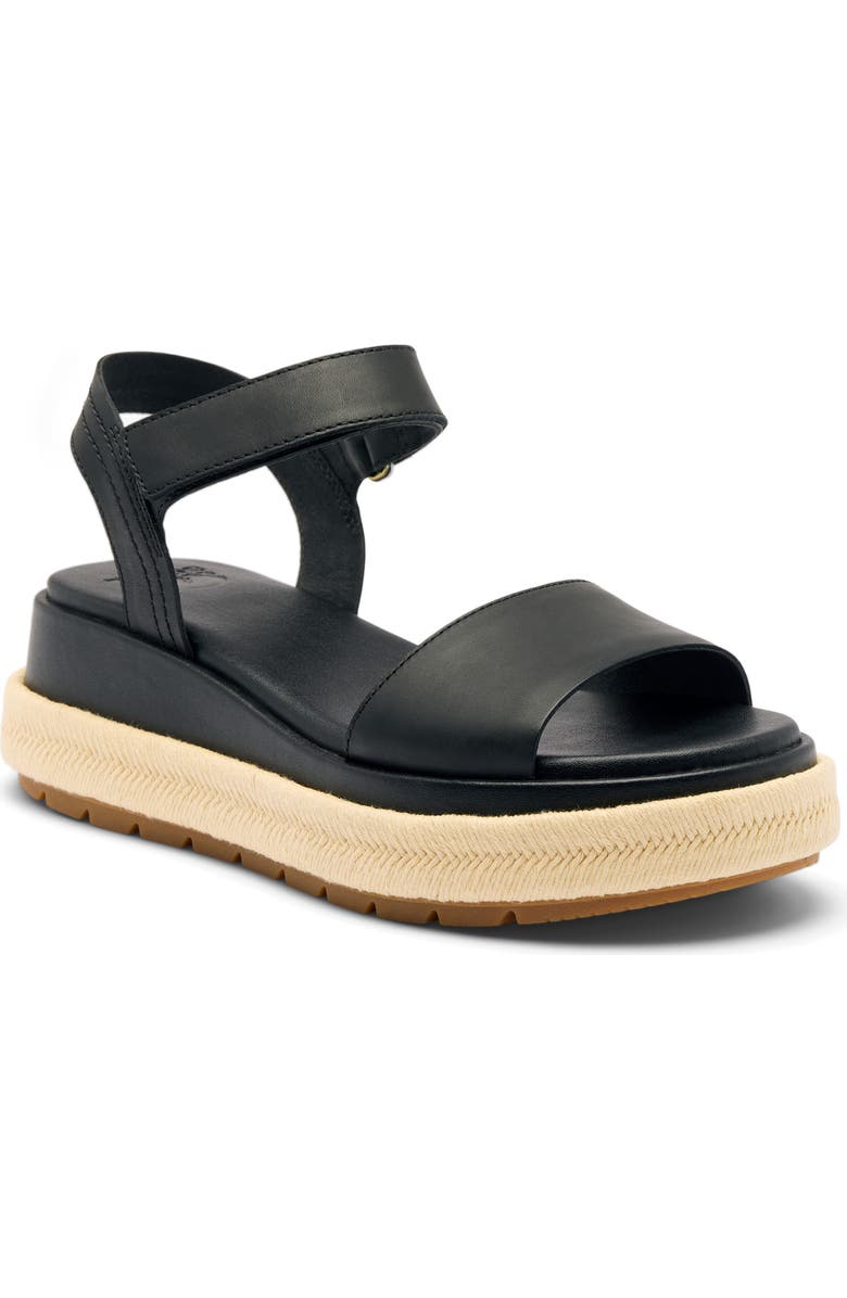 SOREL Sunpeak Ankle Strap Platform Sandal, Main, color, Black/ Gum 2