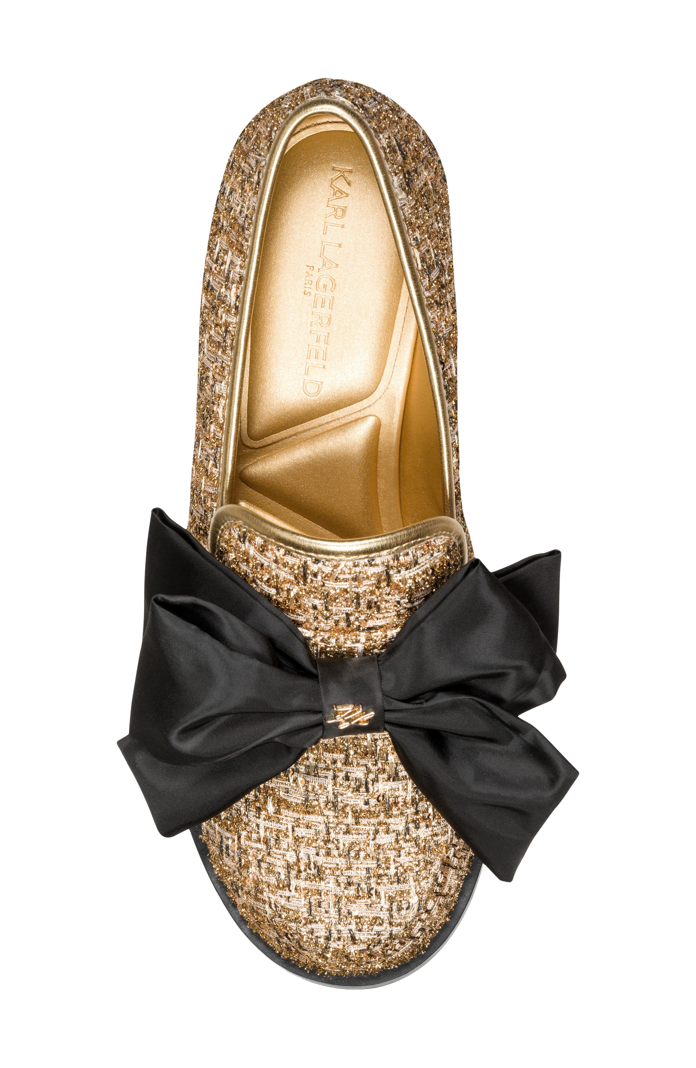 Camilia Bow Loafer, Alternate, color, GOLD