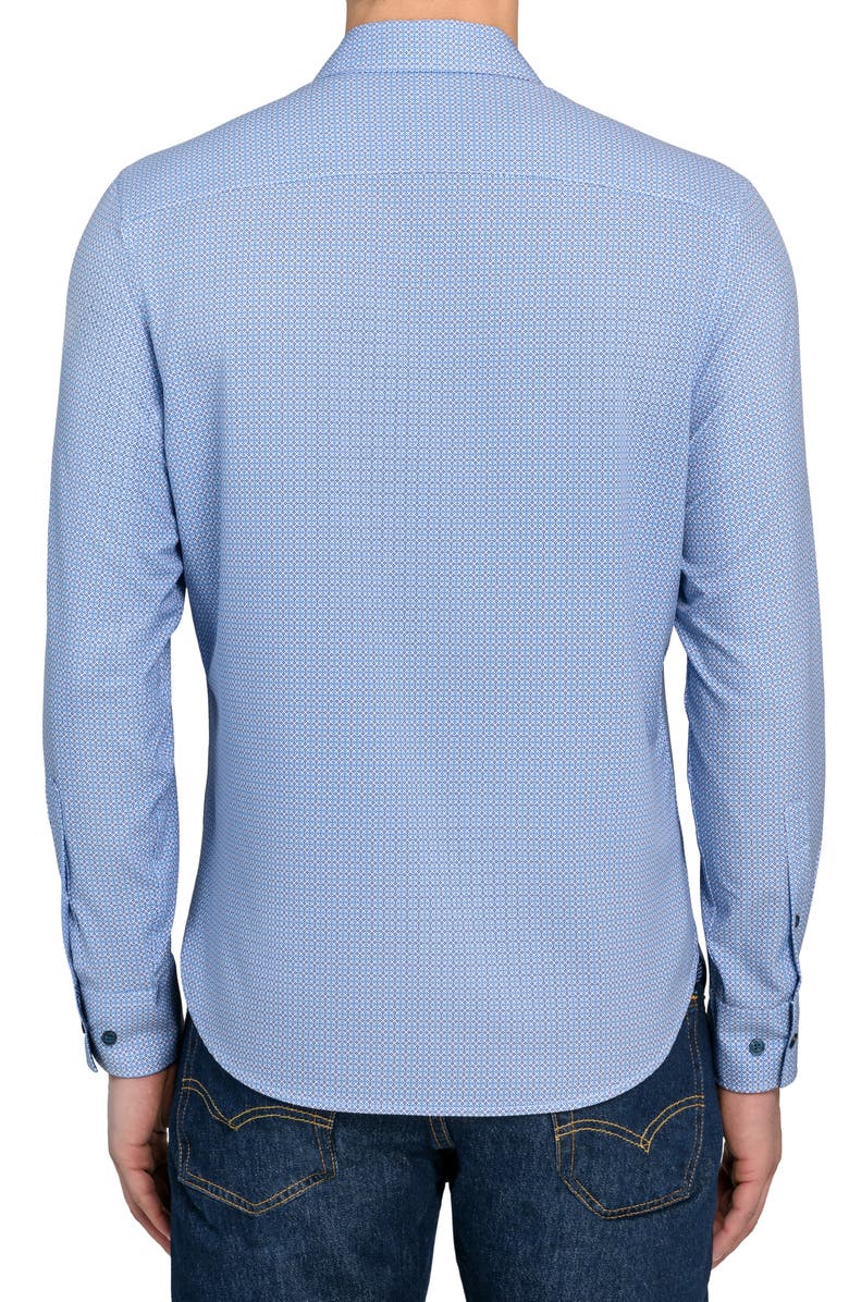 CONSTRUCT Cross Geo Print Stretch Dress Shirt, Alternate, color, Blue Purple