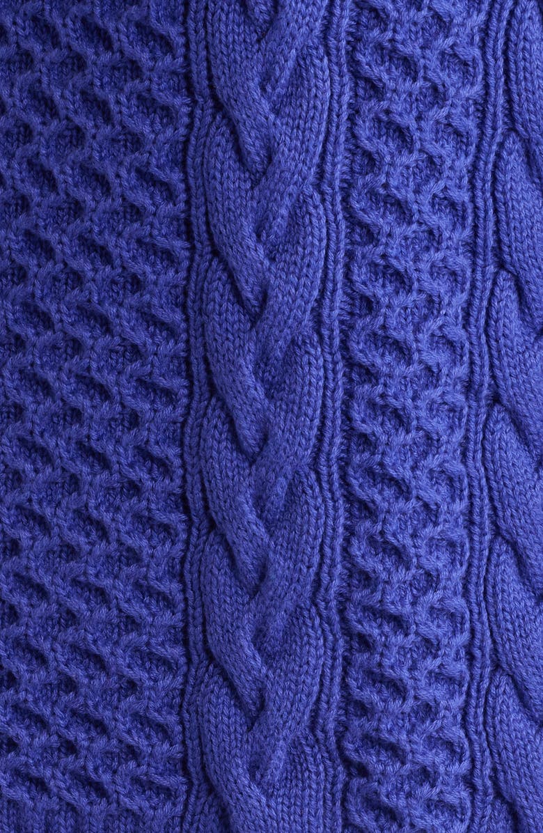 Hatley Cable Stitch Button Shoulder Cotton & Cashmere Sweater, Alternate, color, 