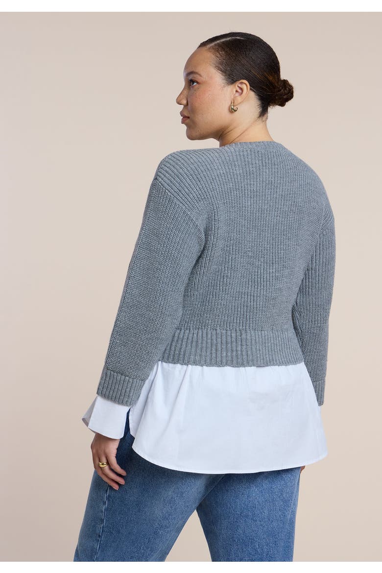 Cardigan Twofer Top, Alternate, color, CHARCOAL GREY