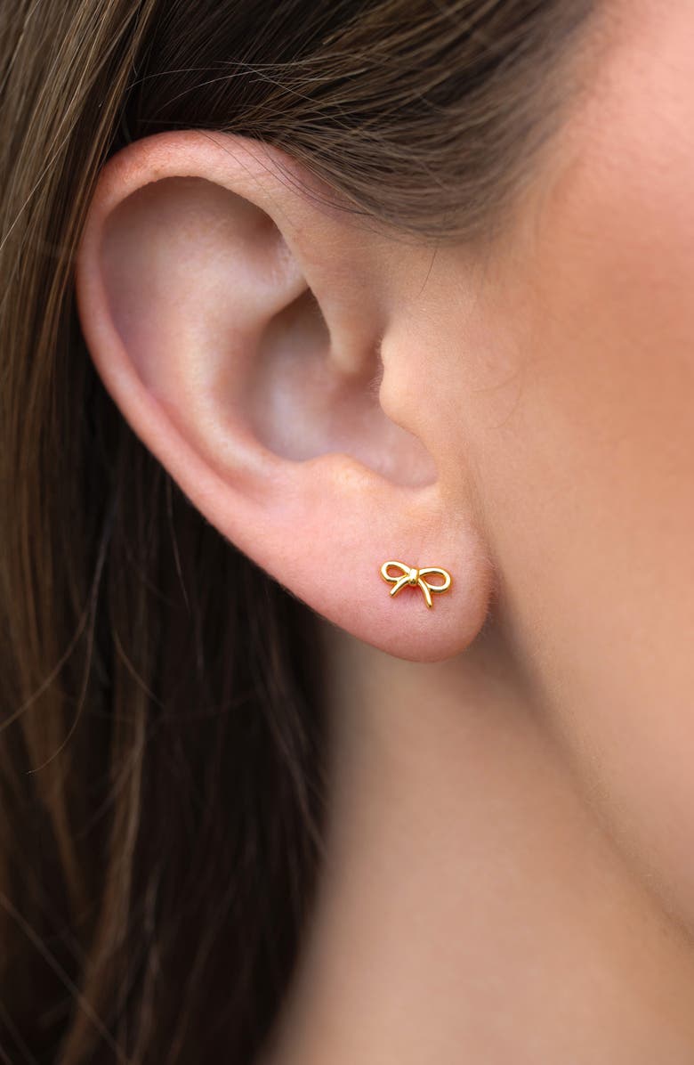 Girls Crew Lil Bow Stud Earrings, Alternate, color, Gold