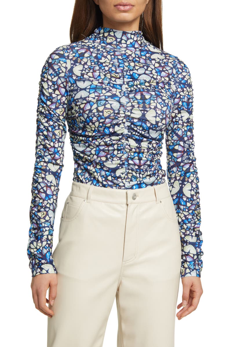 Ted Baker London Gianie Gathered Skinny Long Sleeve Top, Main, color,