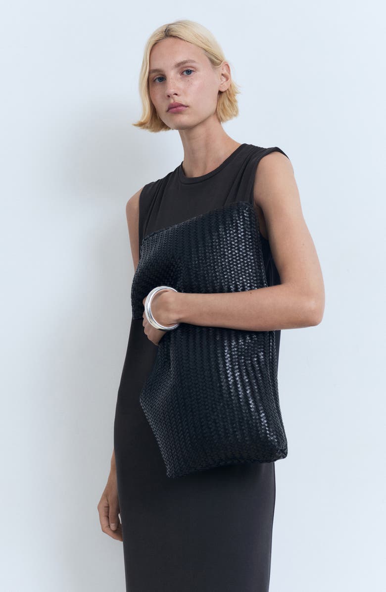 MANGO Ruched Sleeveless Maxi Dress, Alternate, color, Charcoal