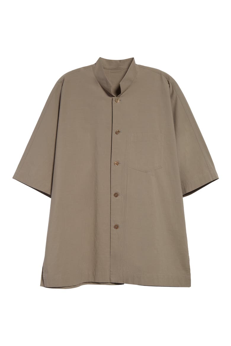 Cotton Button-Up Shirt, Alternate, color, GRAY