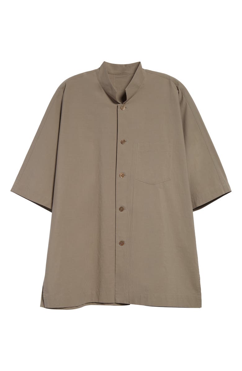 Homme Plissé Issey Miyake Cotton Button-Up Shirt, Alternate, color, Gray