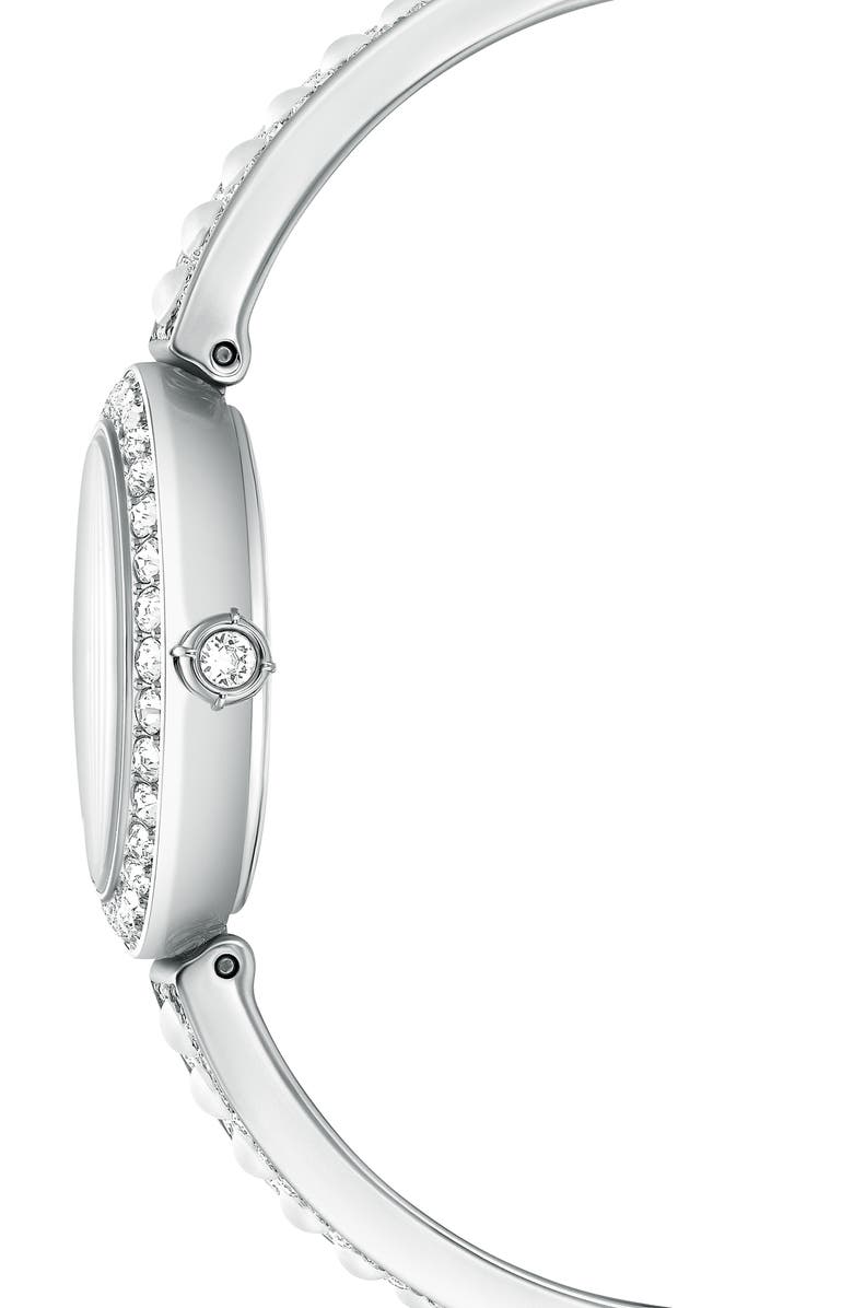 Swarovski Matrix Faux Pearl Bracelet Watch, 26mm, Alternate, color, Silver