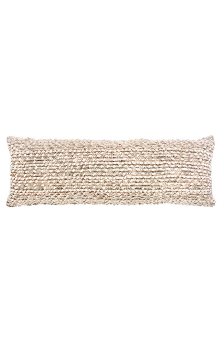 Anaya Natural Boucle Handwoven Pillow 14x40 with Down Alternative Insert, Main, color, 