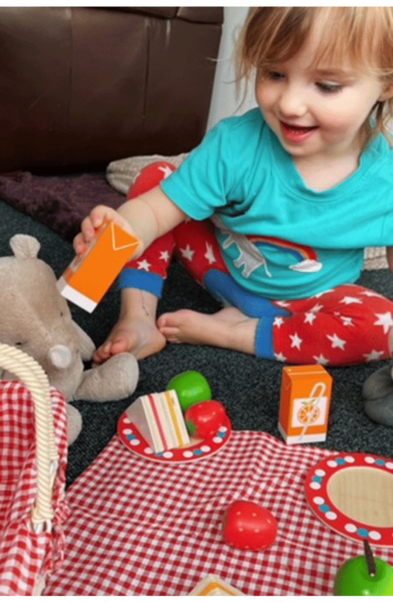 Bigjigs Toys Picnic Basket, Alternate, color, Red