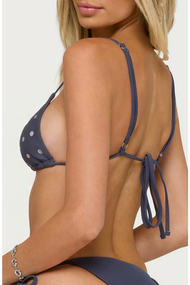 Janina Studded Triangle BIkini Top, Alternate, color, DARK GREY