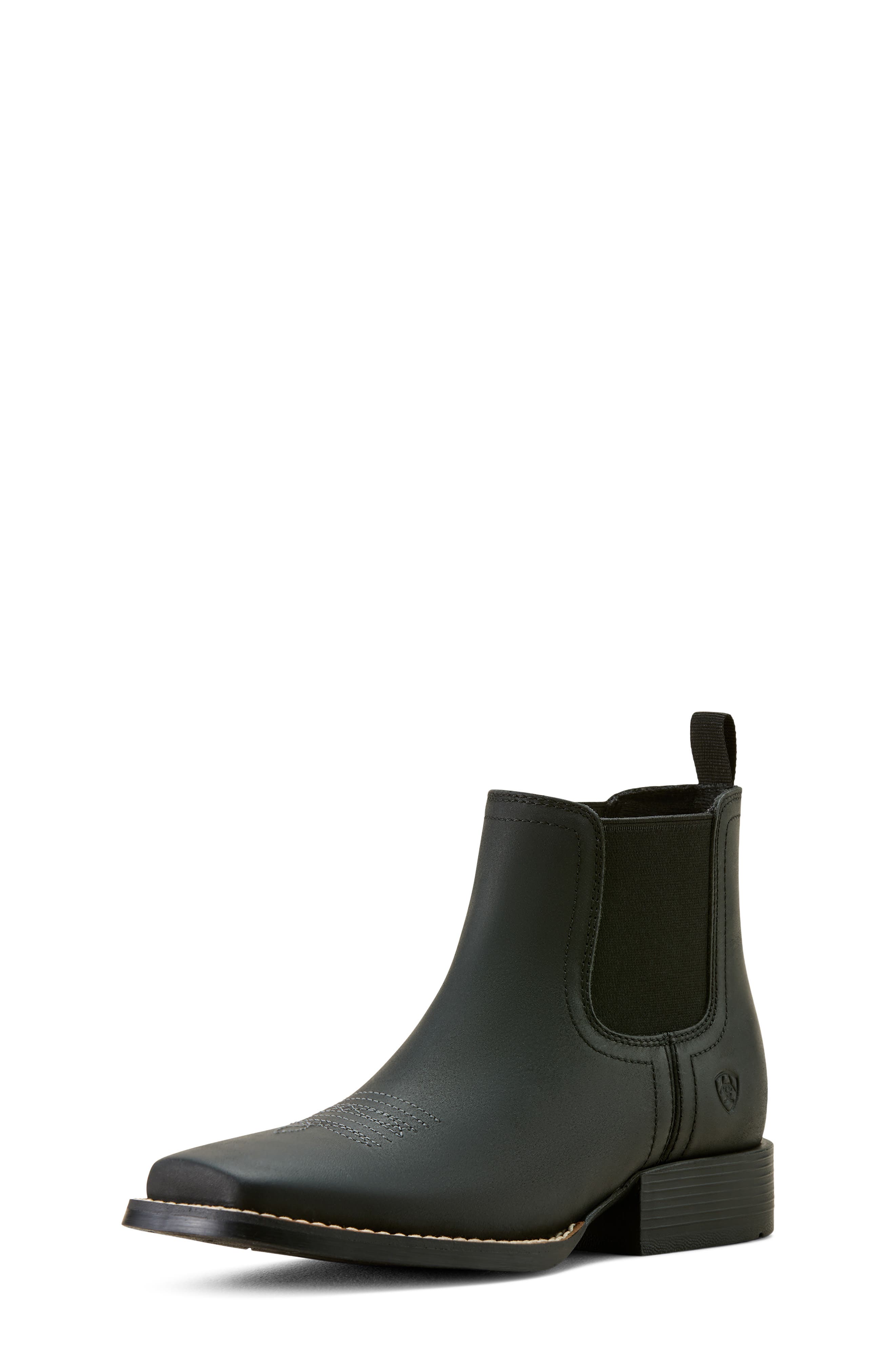Ariat Kids' Booker Wide Square Toe Chelsea Western Boot, Alternate, color, Tricorn Black