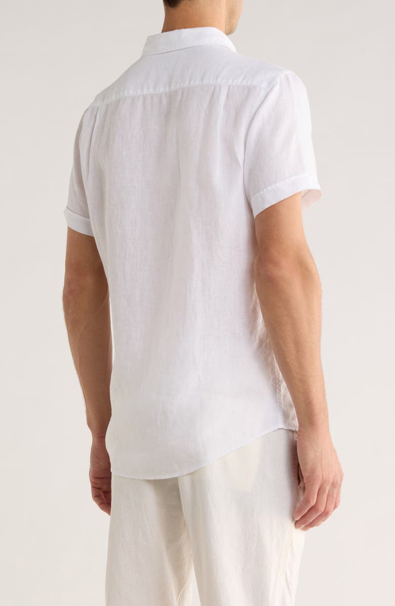 Rodd & Gunn Grey Lynn Linen Short Sleeve Button-Up Shirt, Alternate, color, Snow