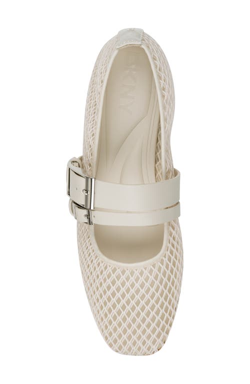 Dkny Dade Buckle Strap Mesh Ballet Flat In Khaki